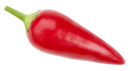 Red chili pepper isolated on whiteの写真素材
