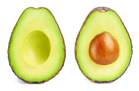 Fresh avocado isolated on white background.