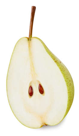 Pear isolated on white background.  Fresh organic pear. Full depth of fieldの写真素材