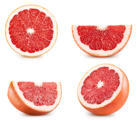 Grapefruit half collection.の写真素材