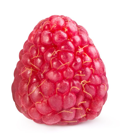 Raspberry. Raspberry with clipping path isolated on a white background. Raspberry organic berry.