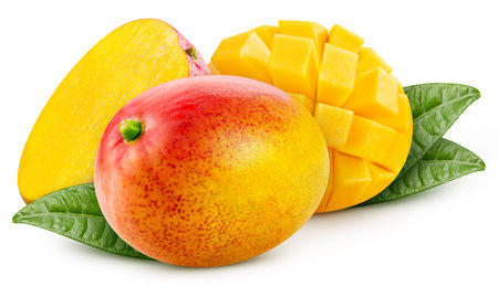 Mango isolated. Mango on white.の写真素材