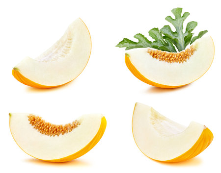 Melon on the white backgroundの写真素材