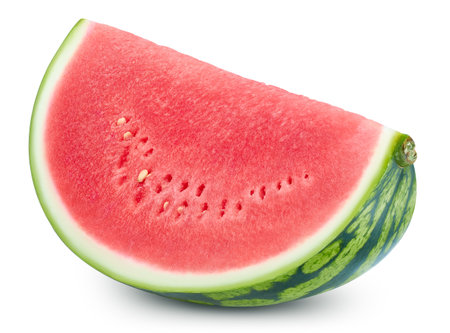 Watermelon slice isolated on white background.の写真素材