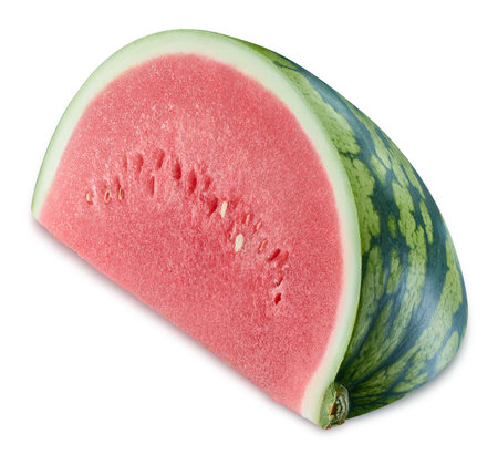 Watermelon slice. Watermelon fruit isolated on white background.の写真素材