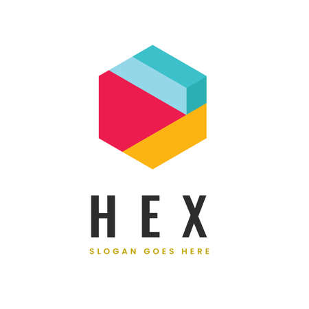 Three Dimensional Hexagon Logoのイラスト素材