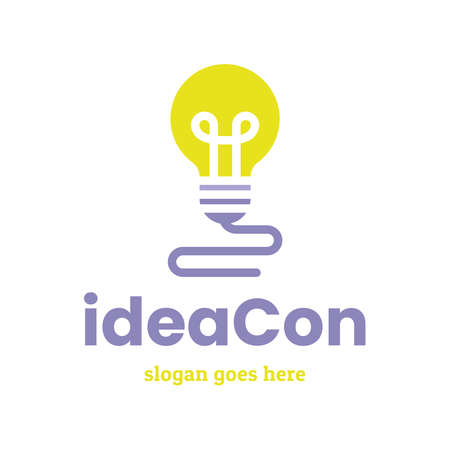 Electricity Bulb Flat Minimalist Logo Iconのイラスト素材