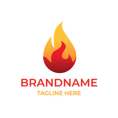 Fire flames modern logo iconのイラスト素材