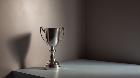 3d render of a trophy on a table in a room.の素材