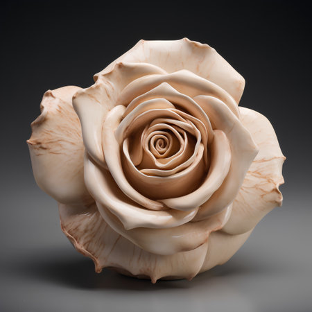 Decorative rose isolated on a gray background. 3d render.の素材