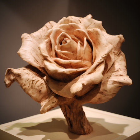 close up of a dried rose on a table in a flower shopの素材