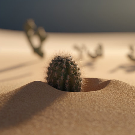 Cactus in the desert on a sunny day. 3d renderingの素材