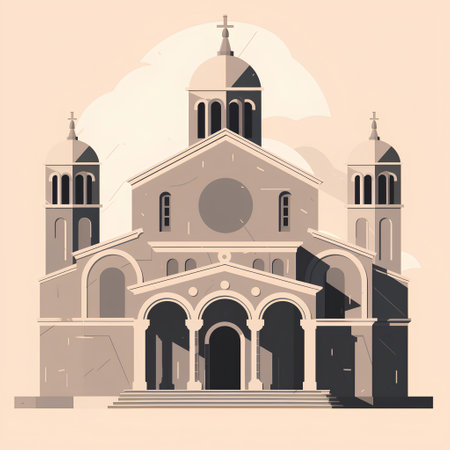 Church of Notre Dame de Paris, France. Vector illustration in flat styleの素材