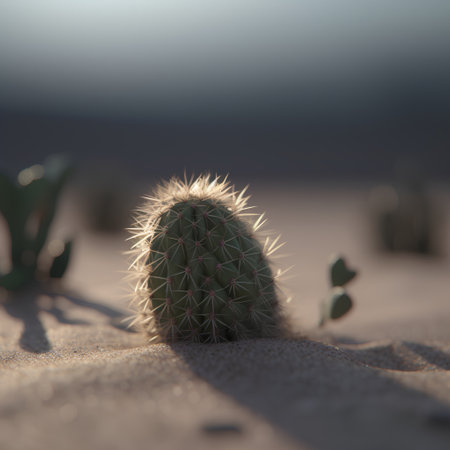 Cactus in the desert. Selective focus with shallow depth of field.の素材