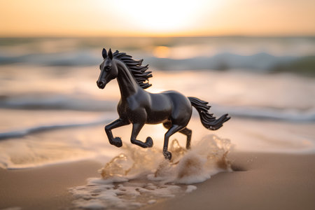 Horse on the beach at sunset. Selective focus. nature.の素材