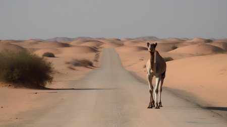 Camels in the Sahara desert, Merzouga, Moroccoの素材