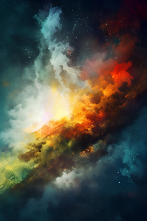 abstract galaxy background, computer-generated image, 3D illustrationの素材