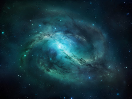 Stars of a planet and galaxy in a free space Elements of this image furnished by NASAの素材