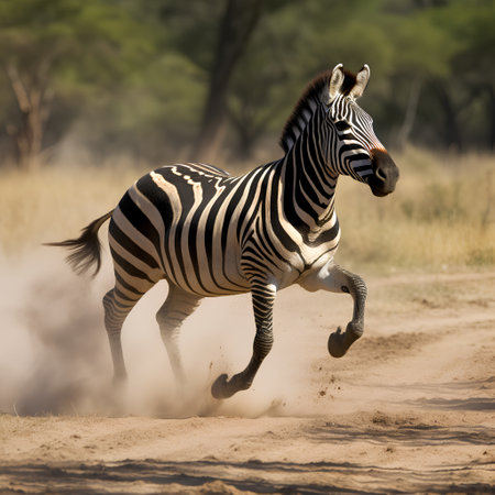 Plains zebra (Equus quagga) running in the dustの素材