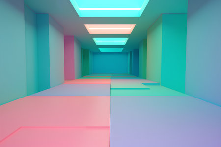 3d rendering. Futuristic interior design. Minimalistic interior background.の素材