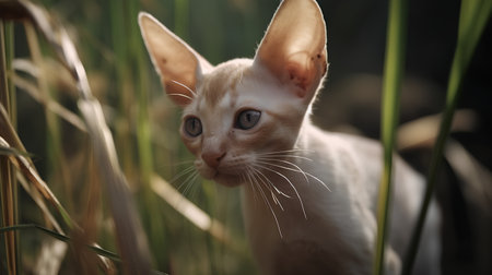 Kitten in the grass. Shallow depth of field. Selective focus.の素材