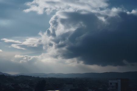 Storm clouds over the city of Bratislava, Slovakia.の素材