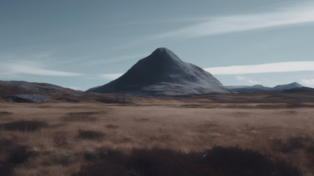 Mountain landscape in the north of Scotland, UK. 3d renderの素材