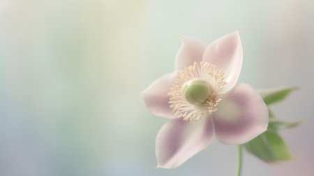 Flower of aquilegia on a blurred background. Toned.の素材