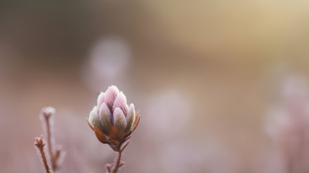 Rhododendron flower bud on blurred background. Springtime.の素材