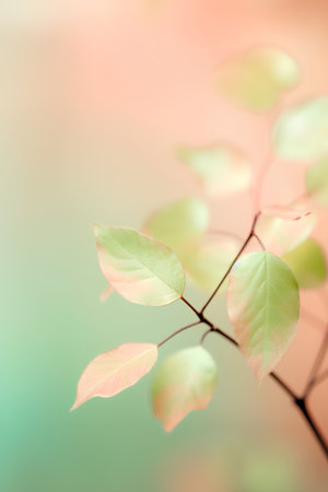 Autumn leaves on bokeh background with copy space for textの素材