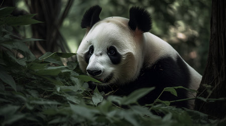 Giant panda in Chengdu, Sichuan Province, Chinaの素材