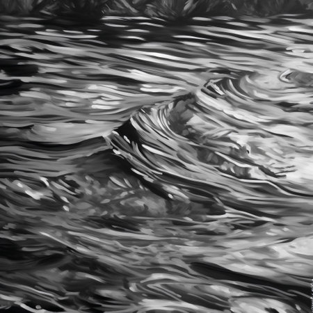 abstract black and white background with water ripples, digitally paintedの素材