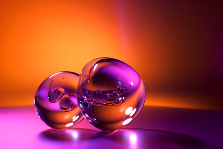 3d illustration of a crystal ball on a colored background. 3d renderingの素材