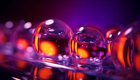 A close up shot of a LED lamp with a blurred background.の素材