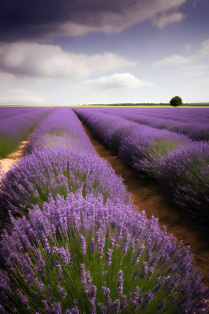 Lavender field in Provence, France. Nature backgroundの素材