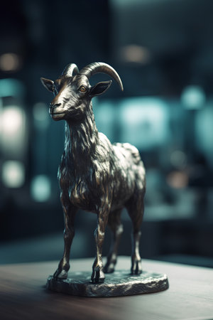 Bronze statuette of a goat.の素材