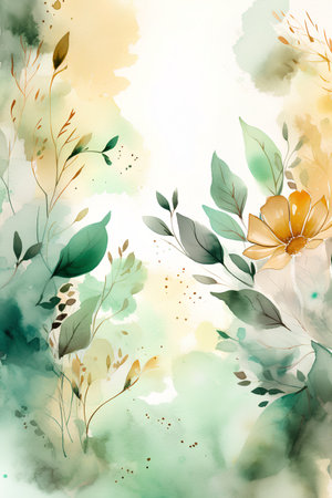 Seamless pattern with watercolor flowers. Hand-drawn illustration.の素材