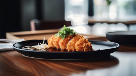 japanese food Tonkatsu, fried shrimp in soy sauceの素材