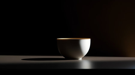 Cup of tea or coffee on black background. 3d renderの素材