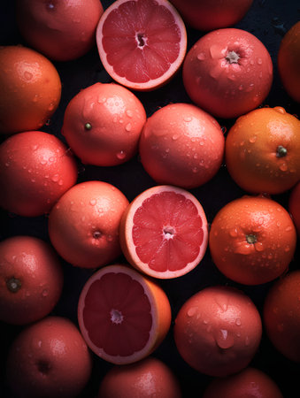 Variety of citrus fruit including lemons, lines, grapefruits and oranges.の素材