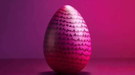 Easter egg decorated with geometric patterns. 3d render illustration.の素材