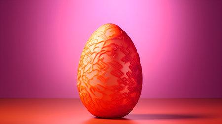 Easter egg on a pink background. 3d render, 3d illustrationの素材
