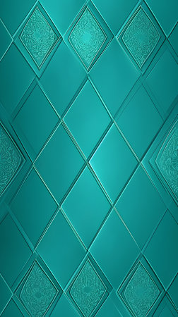 Turquoise background with embossed pattern. Template for design.の素材