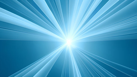 Abstract blue background. Light rays. Radial, radiating lines.の素材