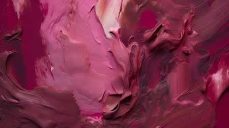 abstract pink background made of brushstrokes of paint in different colorsの素材
