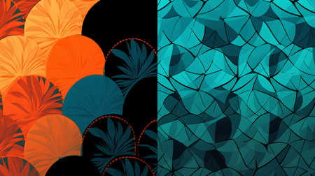 Seamless pattern with abstract leaves. Vector illustration. Eps 10の素材