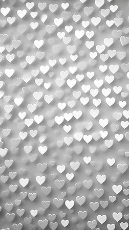 Silver hearts bokeh background, valentine's day backgroundの素材