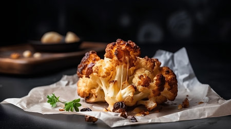 Cauliflower with chanterelle sauce and raisinsの素材