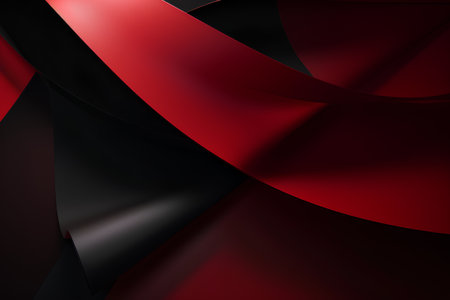 Abstract red and black wavy background. 3d render illustration.の素材