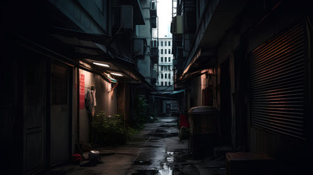 Narrow street in the old town of Shenzhen, China.の素材